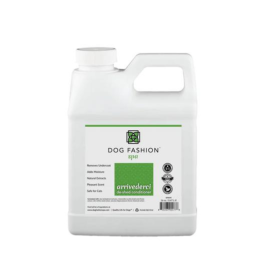 Arrivederci De-Shedding Conditioner 16oz by Dog Fashion Spa professional dog grooming tool Southlake Paws