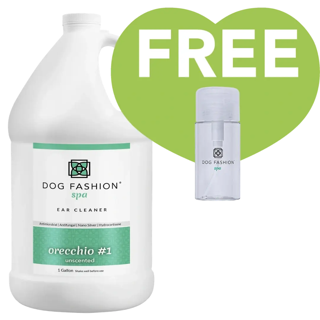 Orecchio #1 Unscented Ear Cleaner Gallon With Free Ear Cleaner Bottle by Dog Fashion Spa