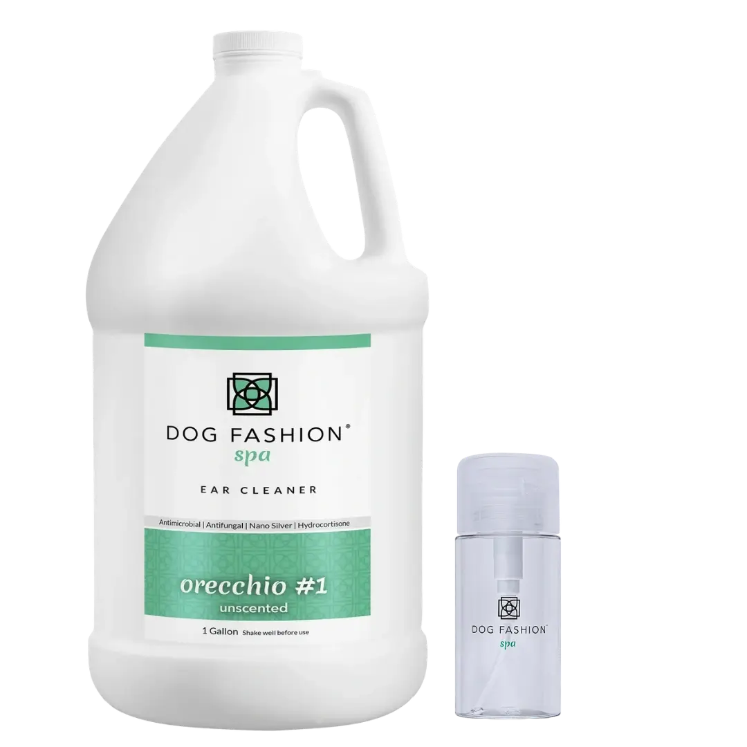Orecchio #1 Unscented Ear Cleaner Gallon With Free Ear Cleaner Bottle by Dog Fashion Spa