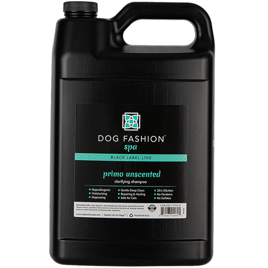 Fragrance-Free Primo Clarifying Shampoo Gallon by Dog Fashion Spa professional dog grooming tool Southlake Paws