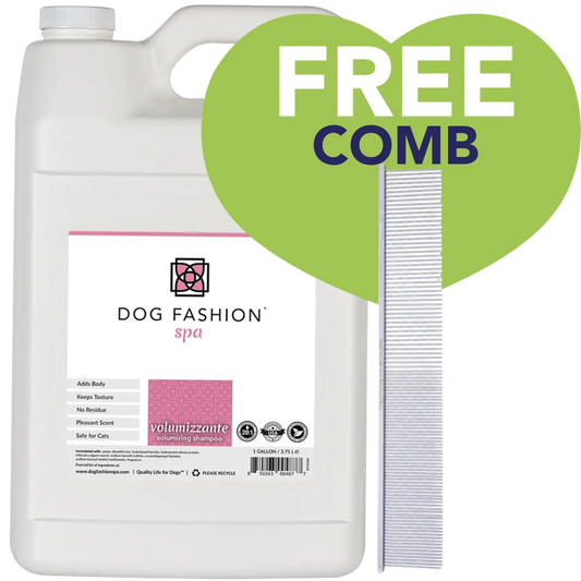 Volumizzante Gallon and 50/50 Fluffing Comb Bundle by Dog Fashion Spa