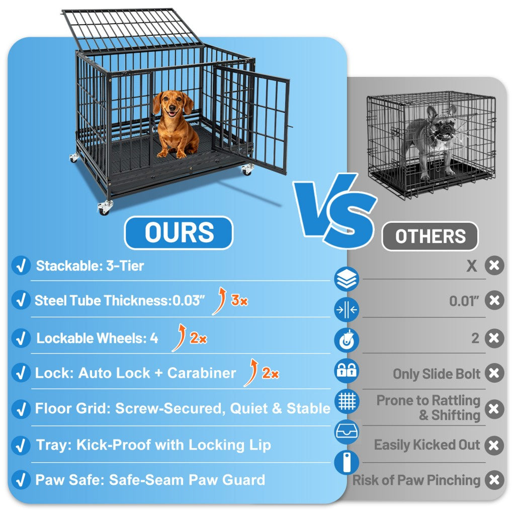 37" Stackable Heavy Duty Dog Kennel 371D04