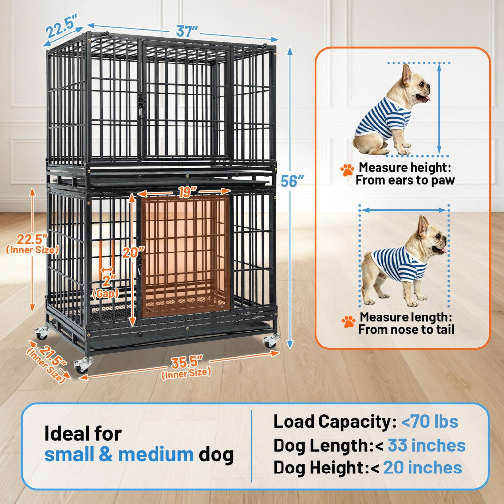 37" Stackable Heavy Duty Dog Kennel 371D04