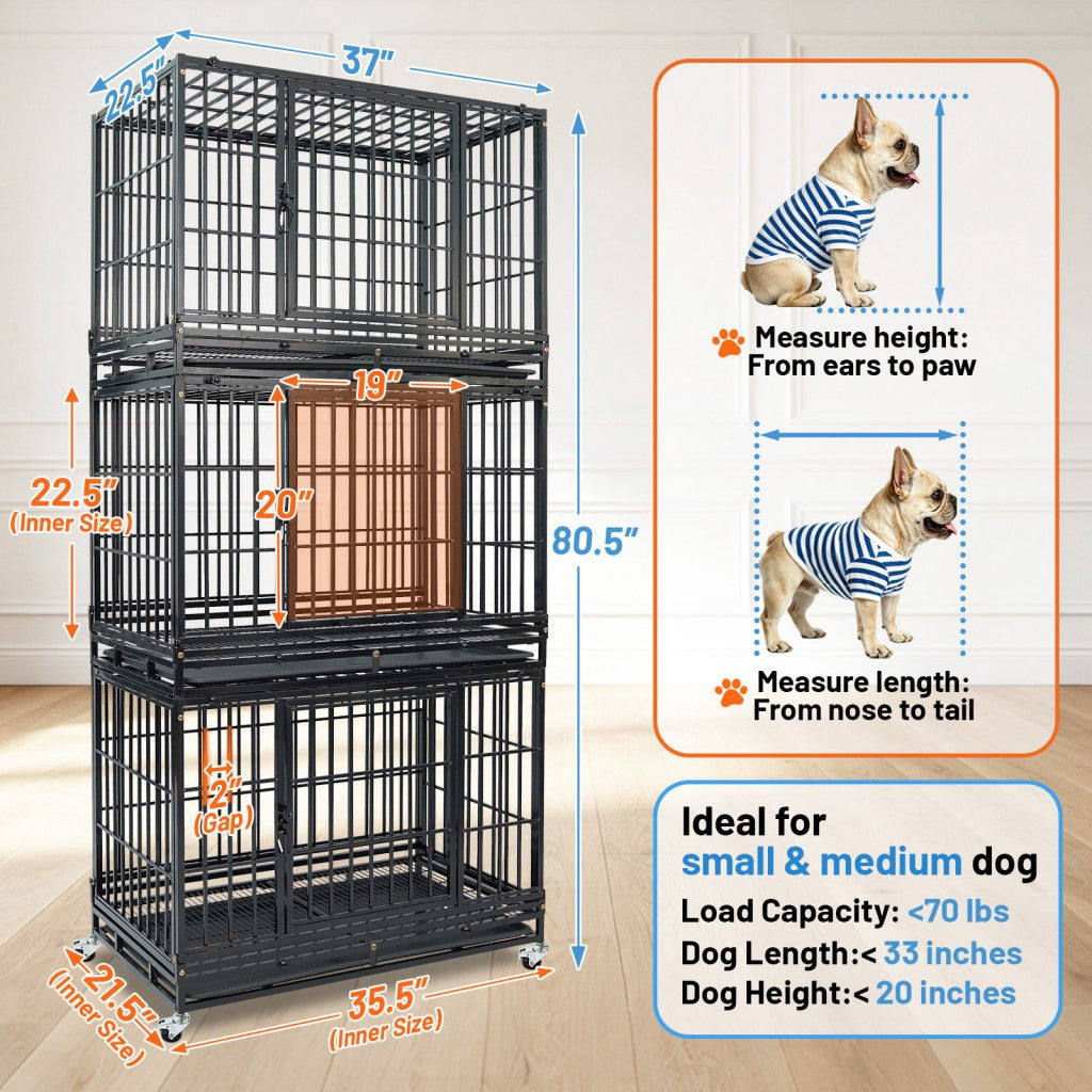 37" Stackable Heavy Duty Dog Kennel 371D04