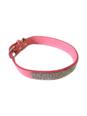Bling Bling Pleather 5 Row Dog Collar, Light Pink