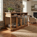 Load image into Gallery viewer, Oasis Large Dog Rustic Wood Kennel in Medium Wax - Southlake Paws
