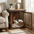 Load image into Gallery viewer, Oasis Small Rustic Dog Wood Kennel in Dark Wax - Southlake Paws
