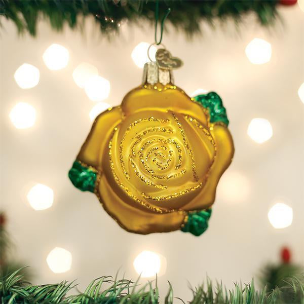 Yellow Rose Ornament - Southlake Paws