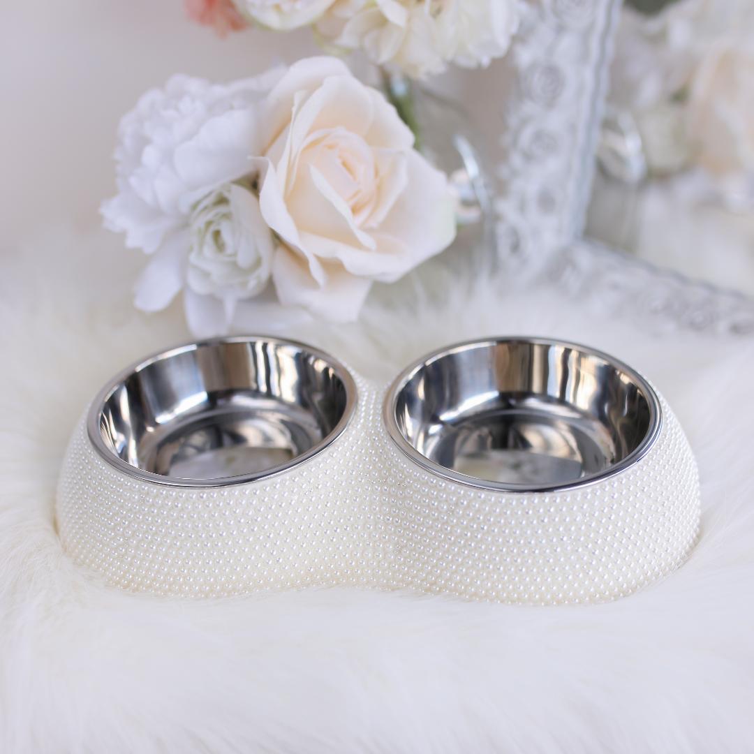 Pearl Dining Bowl Bowls - Designer Dog Clothes from Southlake Paws