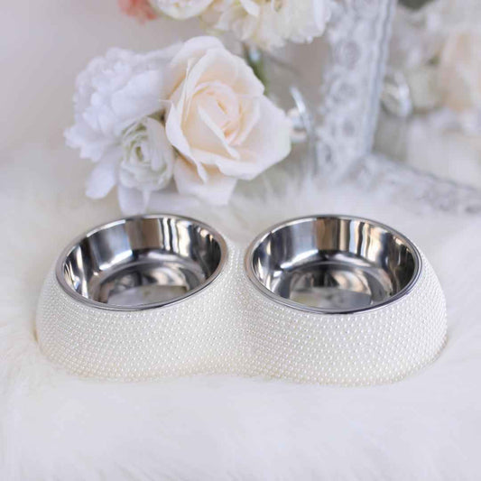 Hello Doggie Pearl Dining Bowl Bowls