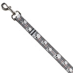 Dog Leash - Tilted Skulls Plaid Gray