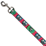 Dog Leash - Rick and Morty Circuit Faces/Portal Gun Pink