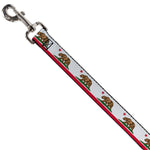 Dog Leash - California Flag White w/Stripe