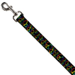 Dog Leash - Peace Heart Black/Rainbow Ombre