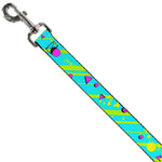 Dog Leash - Eighties Party Blue/Yellow/Pink