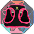 Load image into Gallery viewer, EcoBark Step In Dog Harness - XXXS to Small Breeds- Reflective Soft Mesh Harness for Teacup, Small Dogs and Puppies / Black w/ Pink Piping
