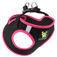 Load image into Gallery viewer, EcoBark Step In Dog Harness - XXXS to Small Breeds- Reflective Soft Mesh Harness for Teacup, Small Dogs and Puppies / Black w/ Pink Piping
