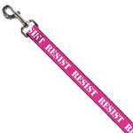 Dog Leash - RESIST Stencil Pink/White