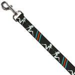 Dog Leash - Mud Flap Girls w/Stripes Gray/Turquoise/Orange