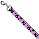 Dog Leash - Eighties Hearts Black/Fuchsia/White