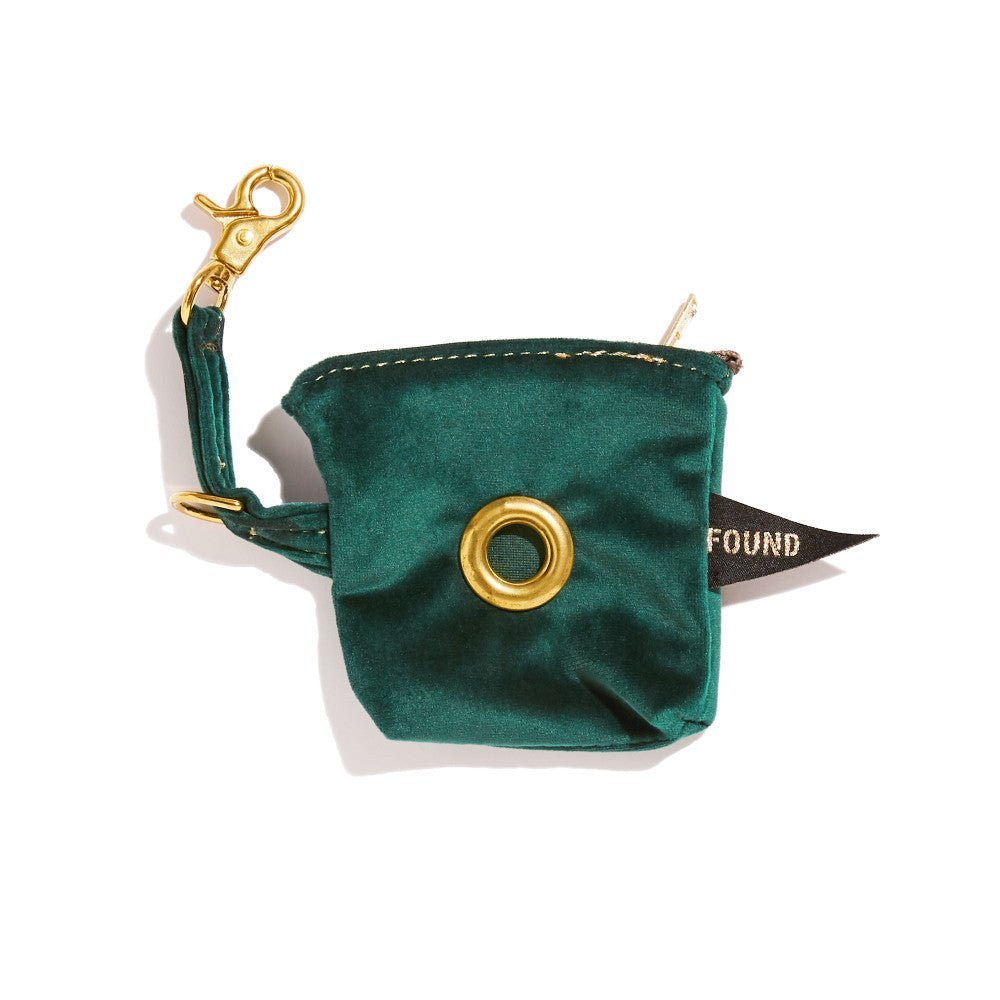 Poop Bag Pouches Premium Emerald Velvet Poop Bag Pouch