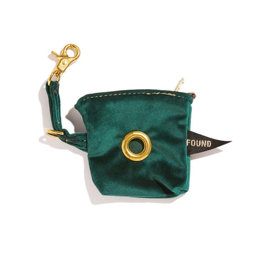 Poop Bag Pouches Premium Emerald Velvet Poop Bag Pouch