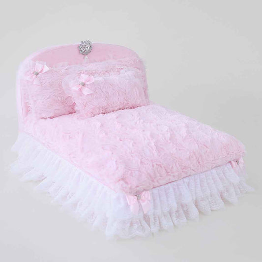 Hello Doggie Enchanted Nights Dog Faux Fur Satin Crystal Handmade Bed