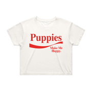 Enjoy Puppies Make Me Happy | Crop Tee | Red Font