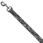 Dog Leash - Hibiscus Collage Gray Shades