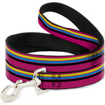 Dog Leash - Racing Stripes Pink/Yellow/Blue/Black