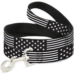 Dog Leash - Americana Stars & Stripes2 Black/White