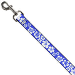 Dog Leash - Hibiscus Blue/White
