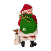 Kurt Adler 10.5-Inch Fabriché Adopt-a-Pet Santa with Dog, 2 Piece Set