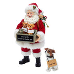 Kurt Adler 10.5-Inch Fabriché Adopt-a-Pet Santa with Dog, 2 Piece Set