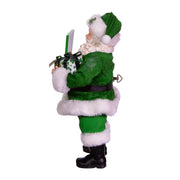 Kurt Adler 10.5-Inch Fabriché Musical Irish Santa Gift Box and Sign