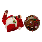 Kurt Adler 10.5-Inch Fabriché Wine Tasting Santa, 2 Piece Set