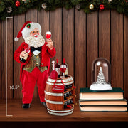 Kurt Adler 10.5-Inch Fabriché Wine Tasting Santa, 2 Piece Set