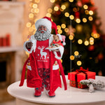 Kurt Adler 10.5-Inch Fabriché Black Santa in Pajamas and Robe