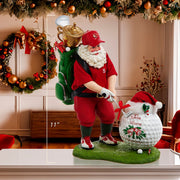 Kurt Adler 11-Inch Fabriché Golfer Santa With Oversized Golf Ball