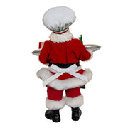 Kurt Adler 11-Inch Fabriché Chef Santa Holding Two Trays of Pizza