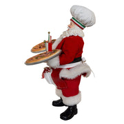 Kurt Adler 11-Inch Fabriché Chef Santa Holding Two Trays of Pizza