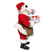 Kurt Adler 10.5-Inch Fabriché Santa with Oversized -InchI Love Coffee-Inch Cup and Creamer