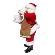 Kurt Adler 10.5-Inch Fabriché Santa with Oversized -InchI Love Coffee-Inch Cup and Creamer