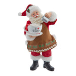 Kurt Adler 10.5-Inch Fabriché Santa with Oversized -InchI Love Coffee-Inch Cup and Creamer