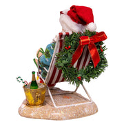 Kurt Adler 8.5-Inch Fabriché Santa Sitting on Beach Chair