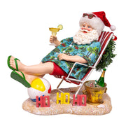 Kurt Adler 8.5-Inch Fabriché Santa Sitting on Beach Chair