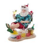 Kurt Adler 8.5-Inch Fabriché Santa Sitting on Beach Chair