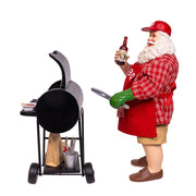 Kurt Adler 10.75-Inch Barbecue Grill Santa