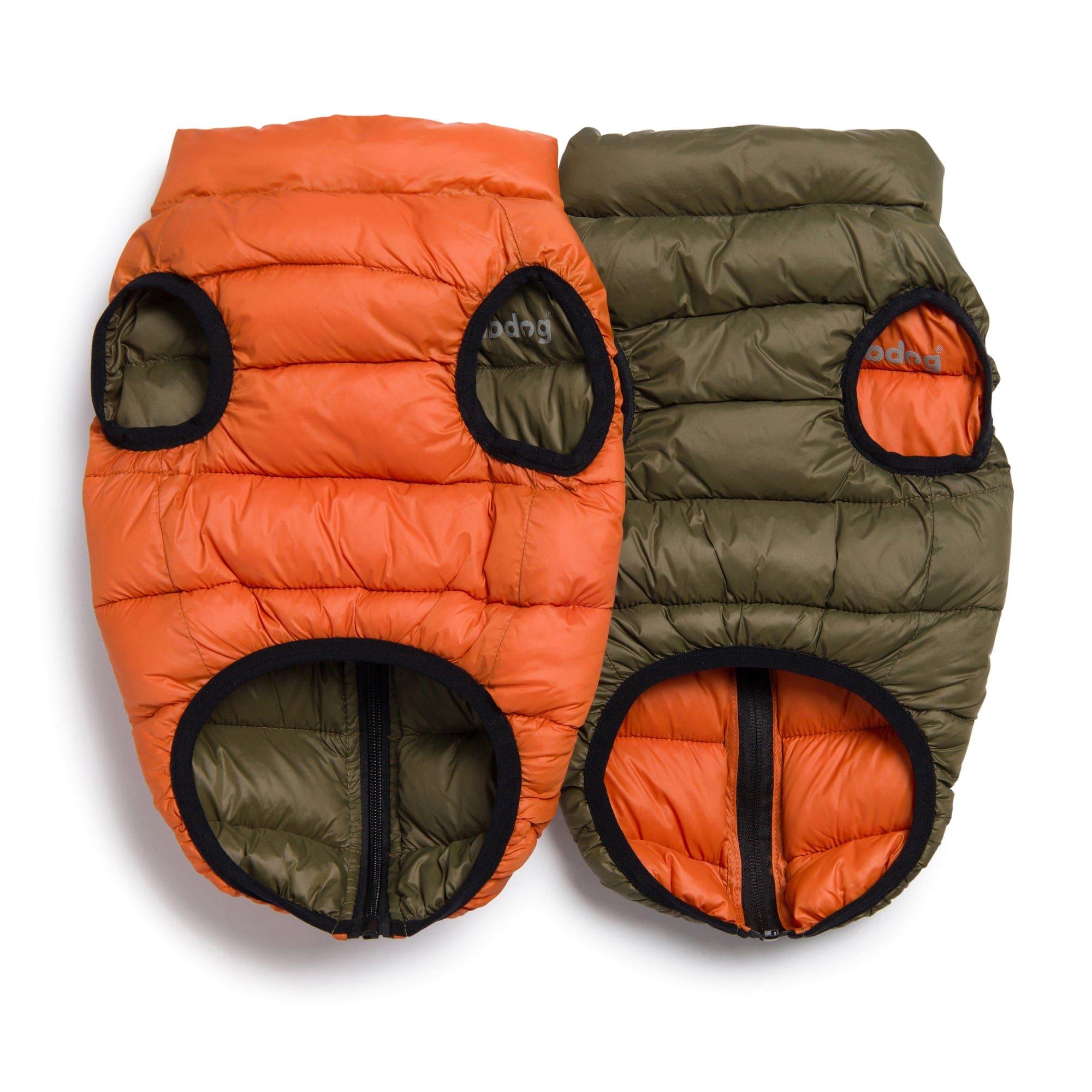 Olive & Orange Pack N' Go Reversible Puffer