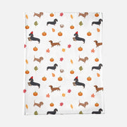 Lightweight Fall Dachshunds Minky Blanket